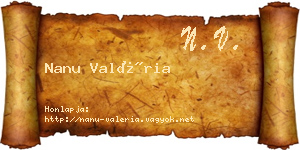 Nanu Valéria névjegykártya
